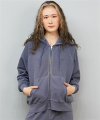 NEW ERA ニューエラ ジップアップ パーカー レディース 裏毛 スウェット フルジップフーディー ガーメントダイ スレート 14674663(SLT-S)