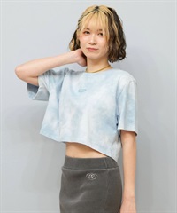 NEW ERA ニューエラ 半袖 Tシャツ レディース クロップド丈 タイダイ柄 ワイドシルエット 14391901(BL-S)