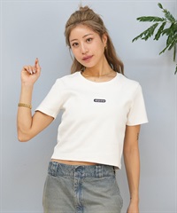 NEW ERA ニューエラ 半袖 Tシャツ レディース クロップド丈 ワンポイント ミニTシャツ リブ 14670917 ムラサキスポーツ限定