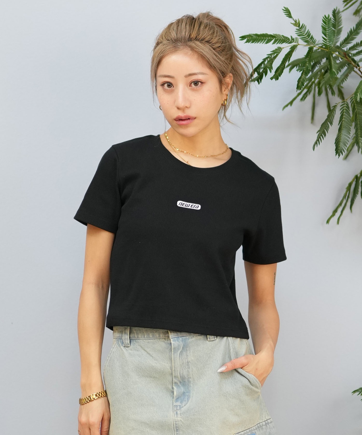 国内発送★New Era★クロップド リブ 半袖Tシャツ 国内発送☆New Era☆クロップド リブ 半袖Tシャツ (New Era/T