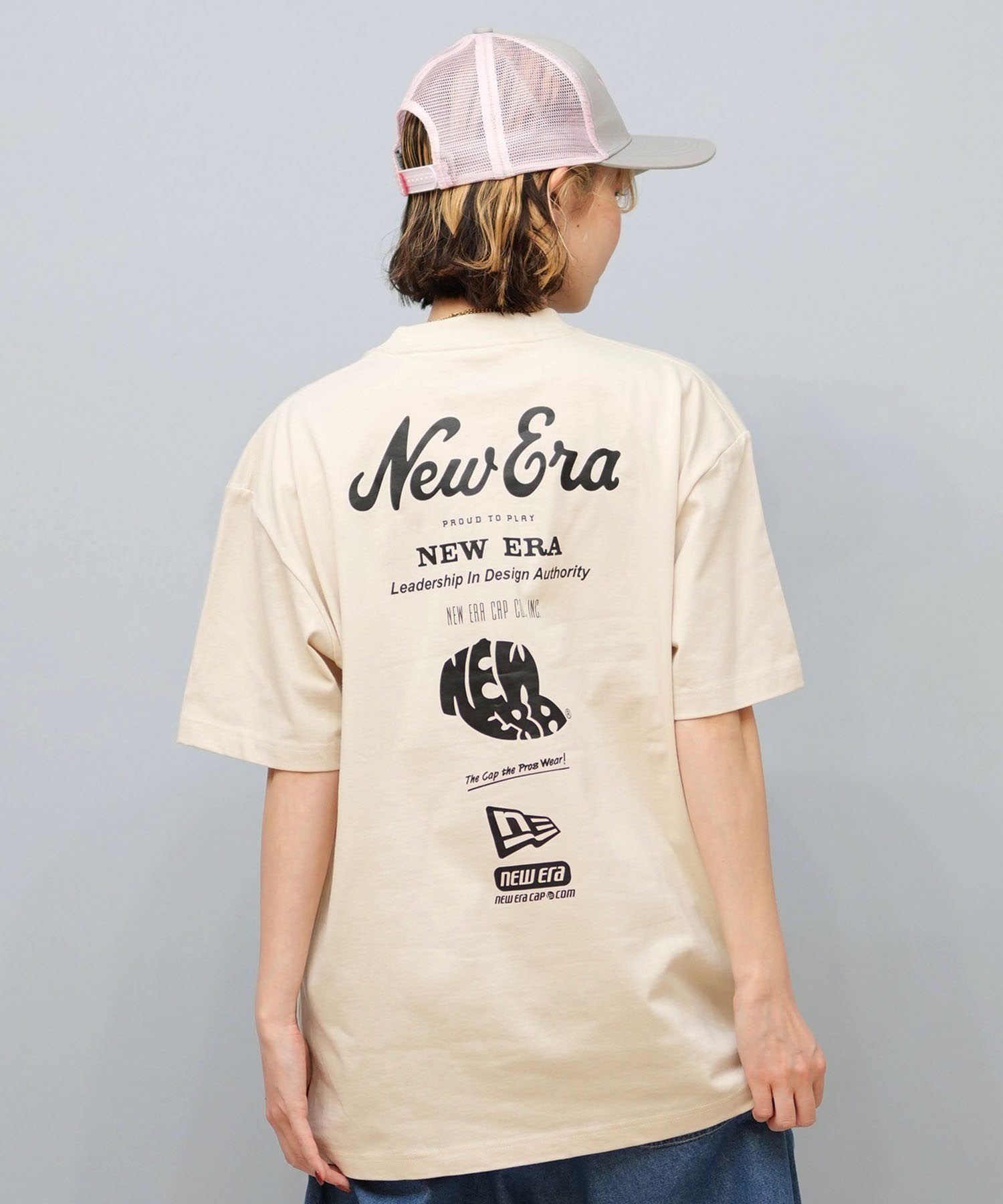 NEW ERA ニューエラ 半袖 Tシャツ レディース バックプリント ユニセックス オーバーサイズ 14670940 ムラサキスポーツ限定(BE-S)