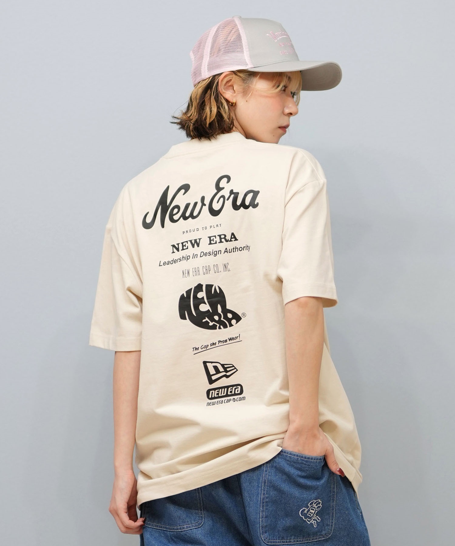 NEW ERA ニューエラ 半袖 Tシャツ レディース バックプリント ユニセックス オーバーサイズ 14670940 ムラサキスポーツ限定(BE-S)