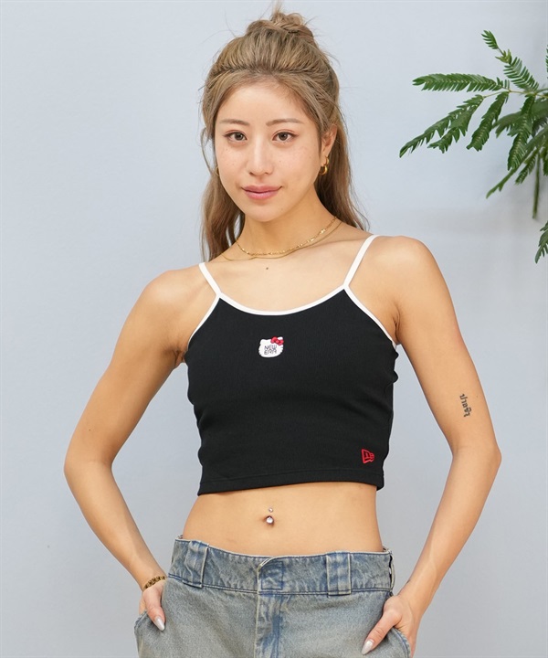 NEW ERA ニューエラ キャミソール レディース ショート丈 カップ付き リブ HELLO KITTY NEW ERA フェイス 14432144