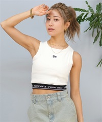 NEW ERA ニューエラ タンクトップ レディース カップ付き クロップド リブ タンクトップ アメリカンスリーブ 14670920