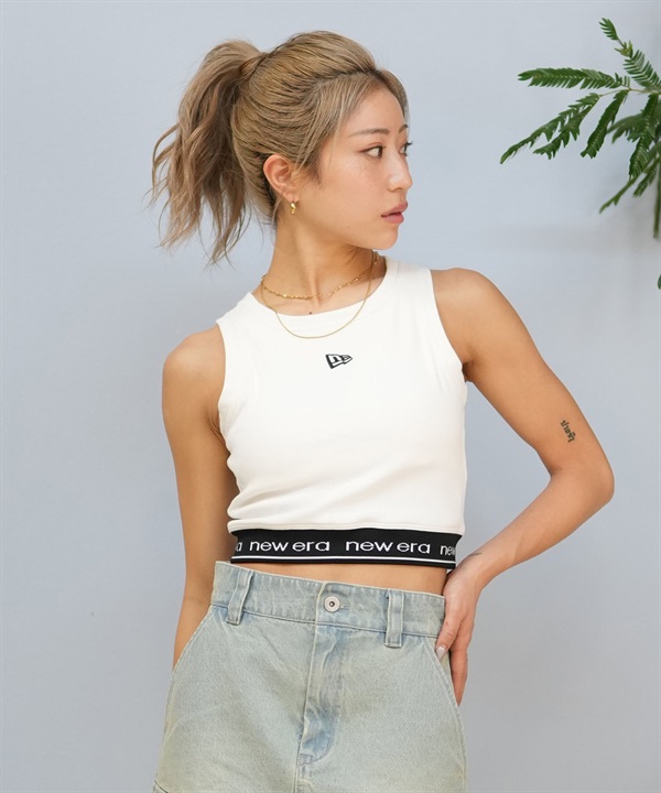 NEW ERA ニューエラ タンクトップ レディース カップ付き クロップド リブ タンクトップ アメリカンスリーブ 14670920