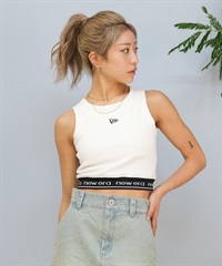 NEW ERA ニューエラ タンクトップ レディース カップ付き クロップド リブ タンクトップ アメリカンスリーブ 14670920