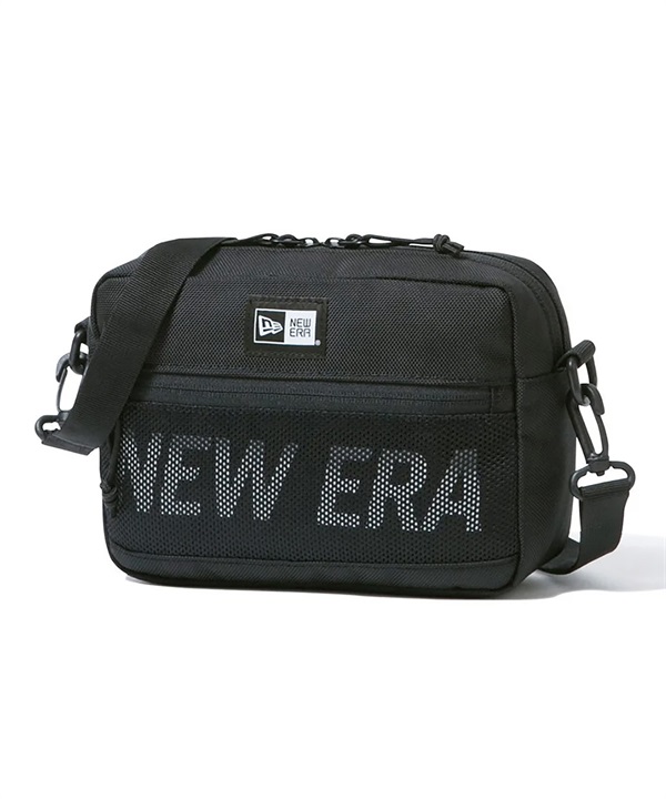 NEW ERA ニューエラ ショルダーバッグ 2L SHOULDER POUCH ショルダーポーチ ラージ プリントロゴ ブラック × ホワイト 14521315