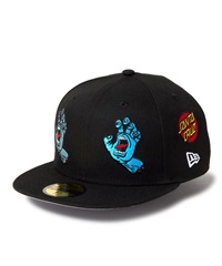 NEW ERA ニューエラ × SANTA CRUZ サンタクルーズ キャップ 帽子 ロゴ フラットバイザー 59FIFTY ALLOVER BLK 14384270