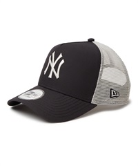 NEW ERA ニューエラ キャップ 帽子 9FORTY A-Frame トラッカー MLB Typewriter ニューヨーク・ヤンキース ブラック クロームホワイト 14388614(BLK-FREE)