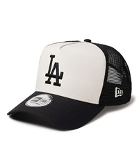 NEW ERA ニューエラ キャップ 帽子 9FORTY A-Frame トラッカー MLB Typewriter ロサンゼルス・ドジャース ブラック クロームホワイト 14388615