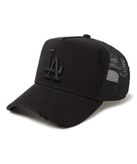 NEW ERA ニューエラ キャップ 帽子 9FORTY A-Frame トラッカー Damaged Series ロサンゼルス・ドジャース ブラック 14388620(BLK-FREE)