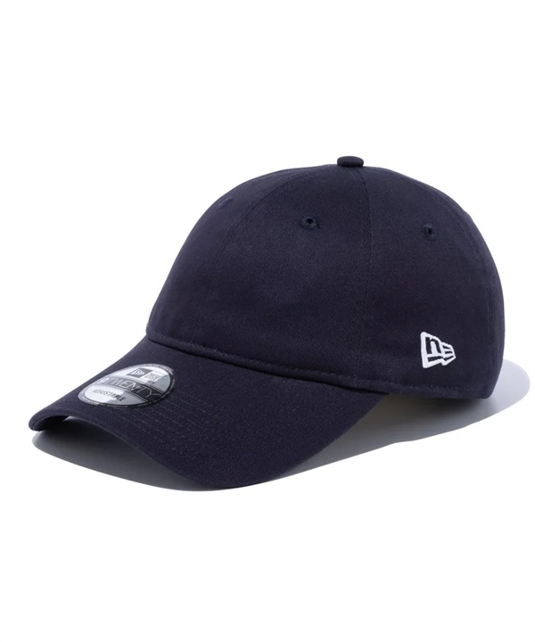 NEW ERA ニューエラ キャップ 帽子 9TWENTY ロングバイザー ノンウォッシュコットン ベーシック ネイビー × ホワイト 14525070
