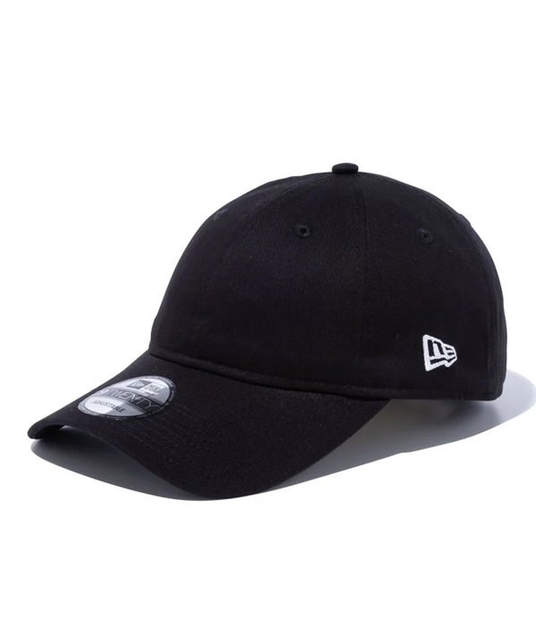 NEW ERA ニューエラ キャップ 帽子 9TWENTY ロングバイザー ノンウォッシュコットン ベーシック ブラック × ホワイト 14525072