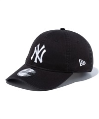 NEW ERA ニューエラ キャップ 帽子 9TWENTY ニューヨーク・ヤンキース ウォッシュドコットン ブラック × ホワイト 14525122(WHT-SM)