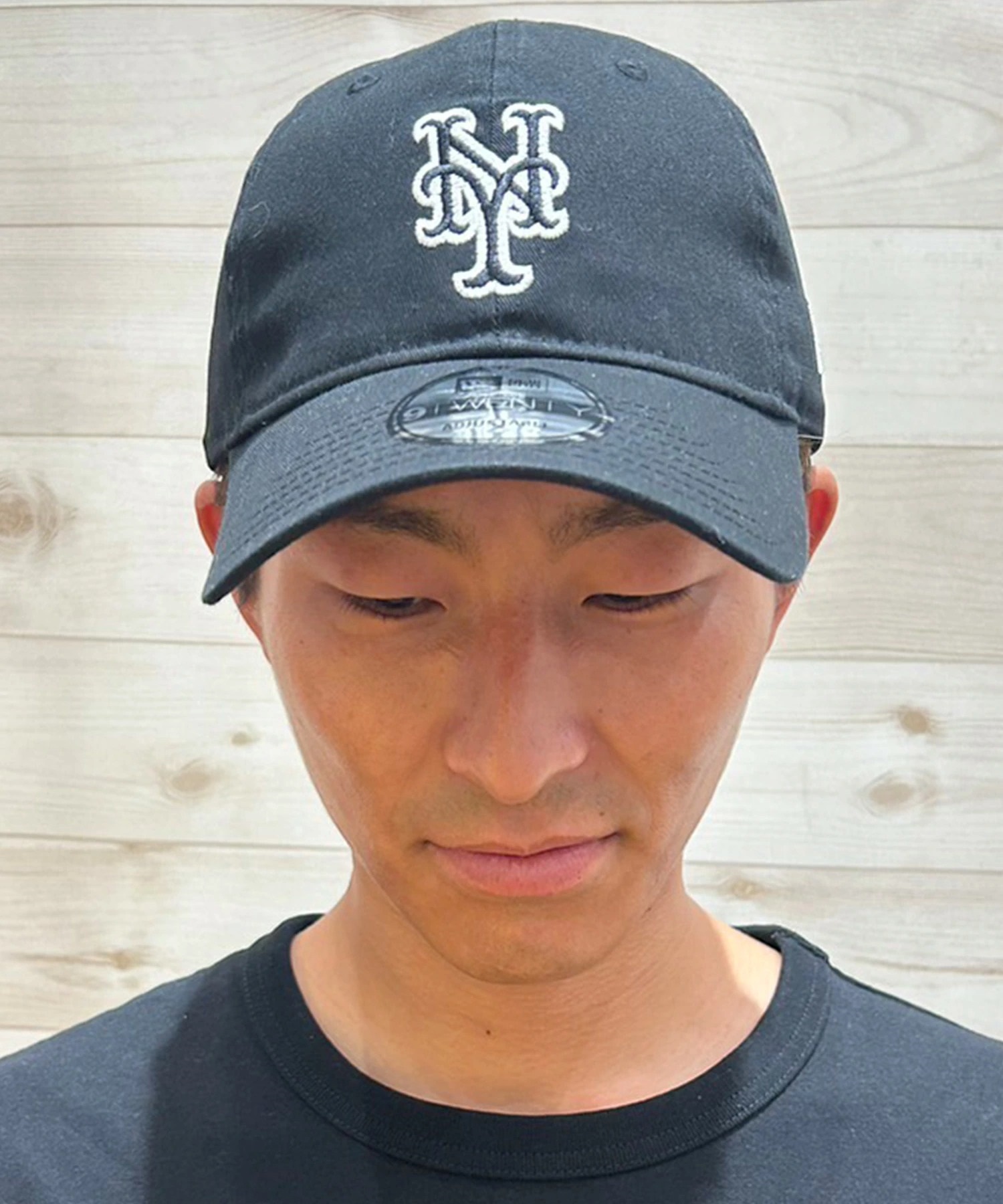NEW ERA ニューエラ キャップ 帽子 9TWENTY ニューヨーク・メッツ ブラック×ホワイト 14720936 ムラサキスポーツ限定(BLK-ML)