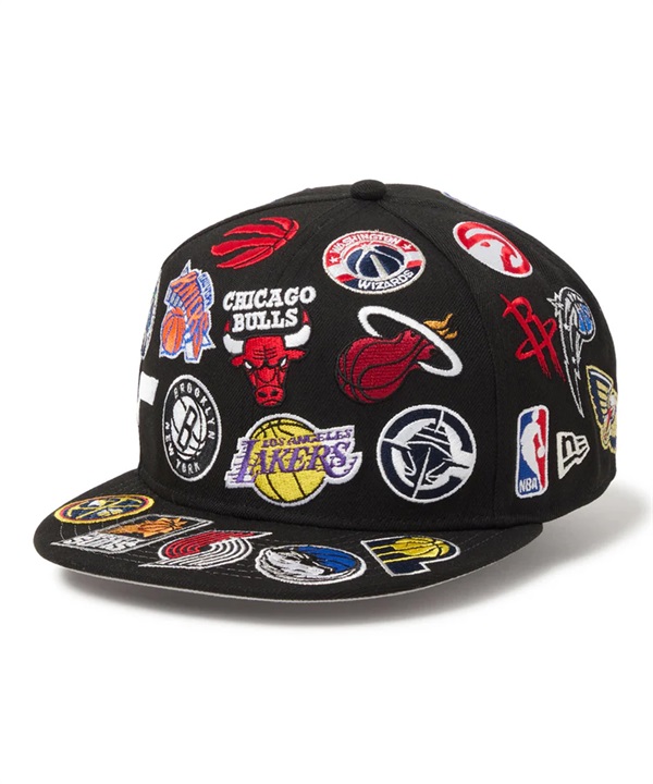 NEW ERA ニューエラ キャップ 帽子 9FIFTY Team Logo Allover NBA ブラック 14667798