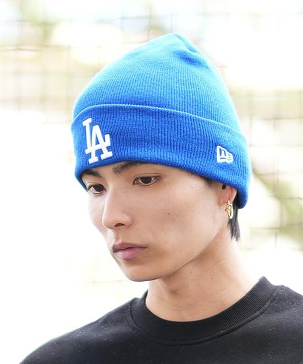 NEW ERA ニューエラ ビーニー ニットキャップ ニット帽 帽子 ベーシック カフニット MLB Team Logo ロサンゼルス・ドジャース 14884309 ムラサキスポーツ限定