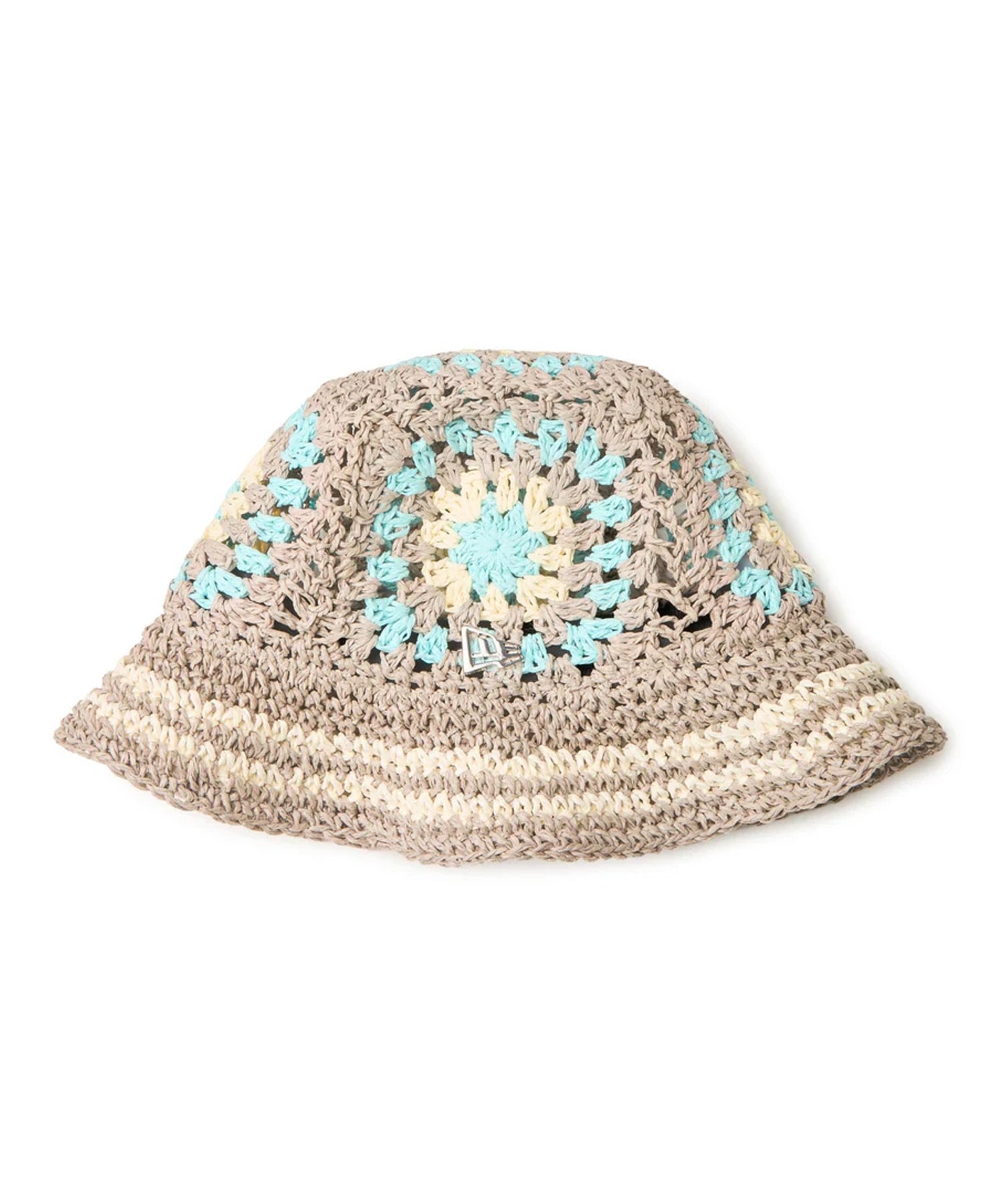 NEW ERA ニューエラ ハット 帽子 クロシェ ニットバケット ペーパー ベージュ クロームホワイト ブルー 14388395