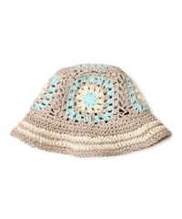 NEW ERA ニューエラ ハット 帽子 クロシェ ニットバケット ペーパー ベージュ クロームホワイト ブルー 14388395