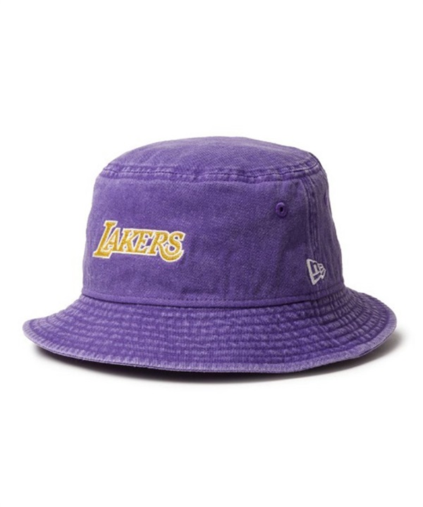 NEW ERA ニューエラ ハット バケハ バケットハット ロゴ BUCKET01 NBA ACID WASH LOSLAK PUR 14388510