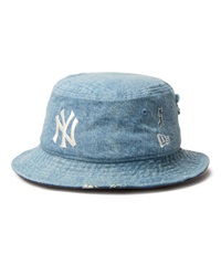 NEW ERA ニューエラ ハット 帽子 バケット01 Damaged Series ニューヨーク・ヤンキース ウォッシュドデニム 14388513
