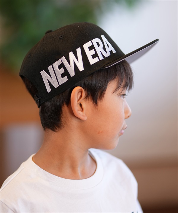 NEW ERA ニューエラ キッズ キャップ 帽子 Youth 9FIFTY Essential ワードマークロゴ ブラック 14391986