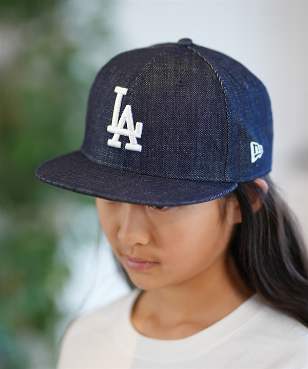 NEW ERA ニューエラ キッズ キャップ 帽子 Youth 9FIFTY Denim ロサンゼルス・ドジャース ワールドシリーズサイドパッチ インディゴデニム 14392006