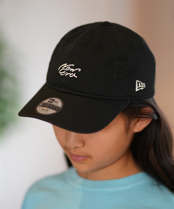 NEW ERA ニューエラ キッズ キャップ 帽子 Youth 9TWENTY Handwritten Logo ブラック 14392075