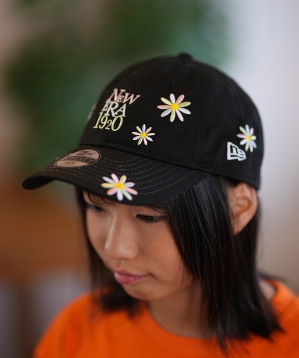 NEW ERA ニューエラ キッズ キャップ 帽子 Youth 9TWENTY Flower Embroidery NEW ERA 1920 ブラック 14392077