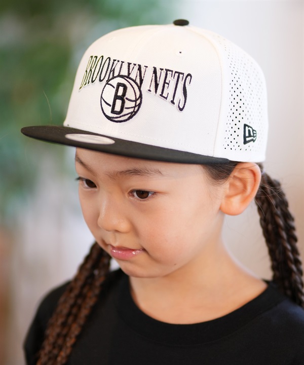 NEW ERA ニューエラ キャップ キッズ ジュニア ブルックリン・ネッツ YTH950 BRONEP WHT BLK MS 14676870 ムラサキスポーツ限定