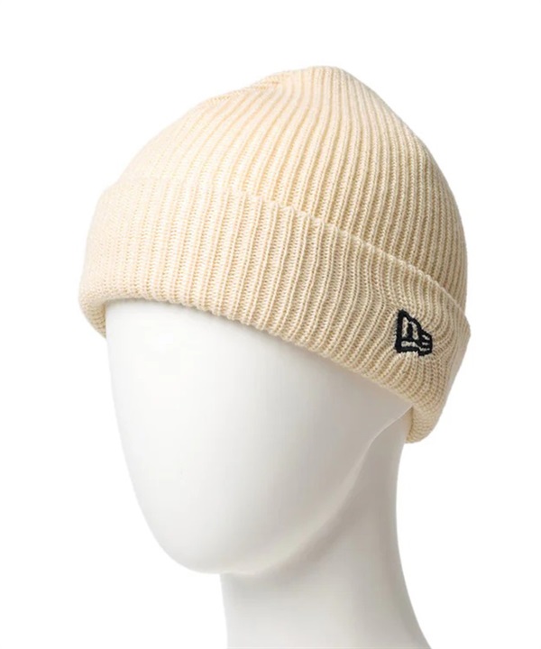 NEW ERA ニューエラ ニット帽 ビーニー ニットキャップ キッズ 子供 無地 フリーサイズ ソフト カフニット オフホワイト 14671665