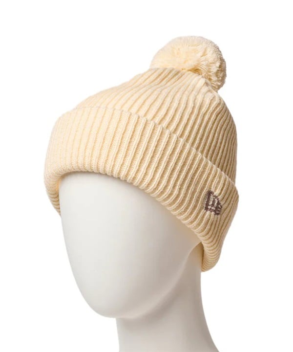 NEW ERA ニューエラ ニット帽 ビーニー ニットキャップ キッズ 子供 ポンポン フリーサイズ ポンポンニット オフホワイト 14671673