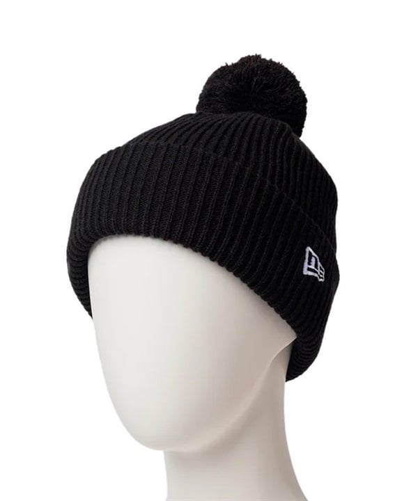NEW ERA ニューエラ ニット帽 ビーニー ニットキャップ キッズ 子供 ポンポン フリーサイズ ロゴ ポンポンニット ブラック 14671674