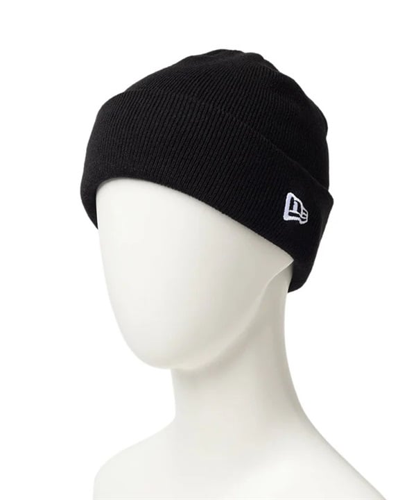 NEW ERA ニューエラ ニット帽 ビーニー ニットキャップ キッズ 子供 帽子 無地 BASIC CUFFKNIT ブラック 14671696