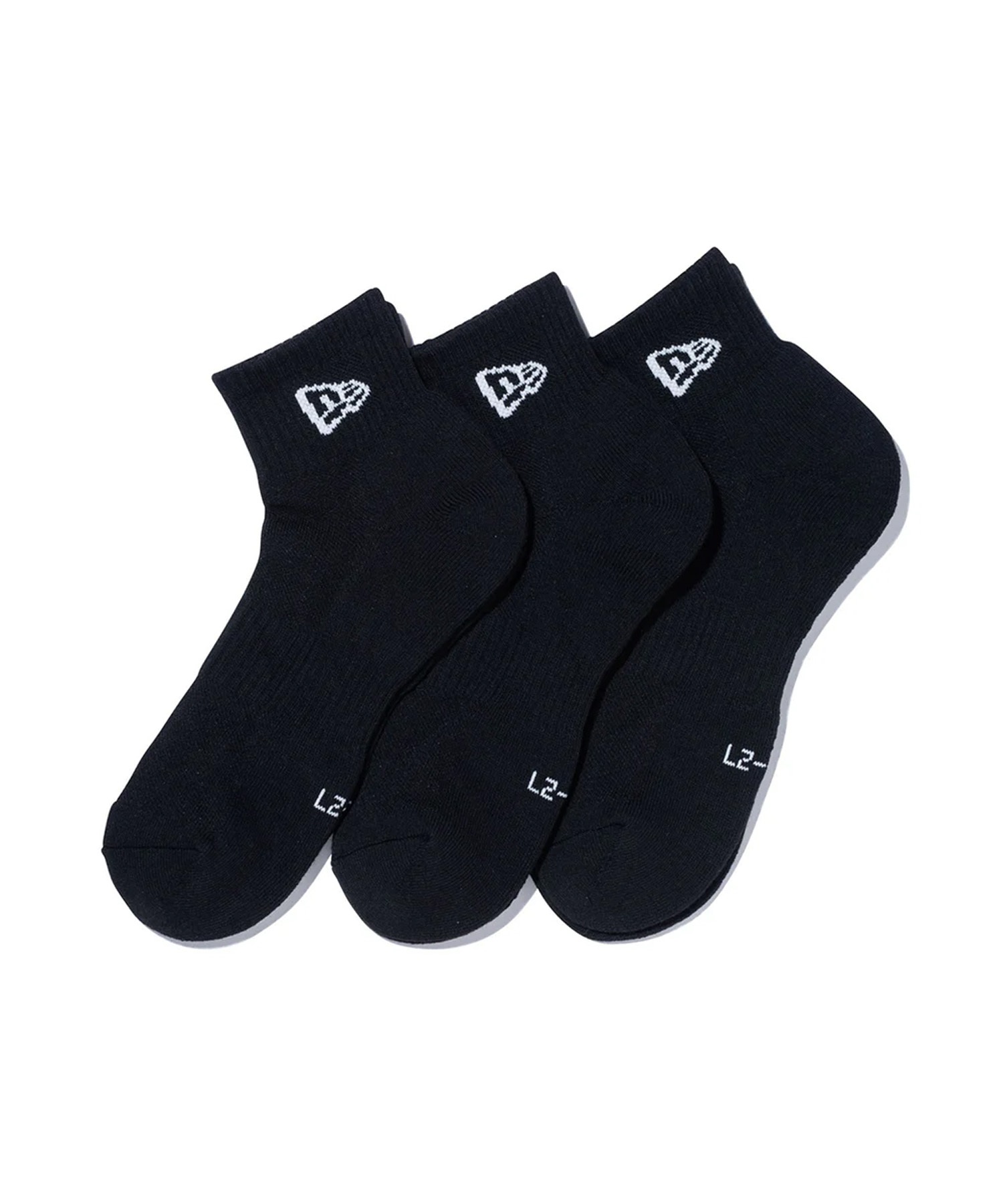 NEW ERA ニューエラ キッズ 靴下 3足組 ソックス アンクル 3ペア ブラック K14518191(BLK-21cm)