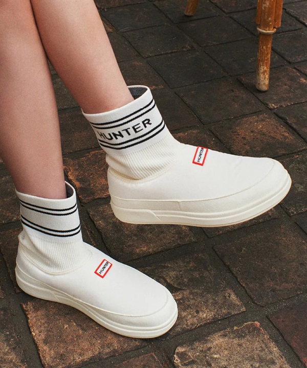 HUNTER ハンター ブーツ レディース スリッポン ハイカット IN OUT KNITTED SOCK SLIPPER UFS7113REN