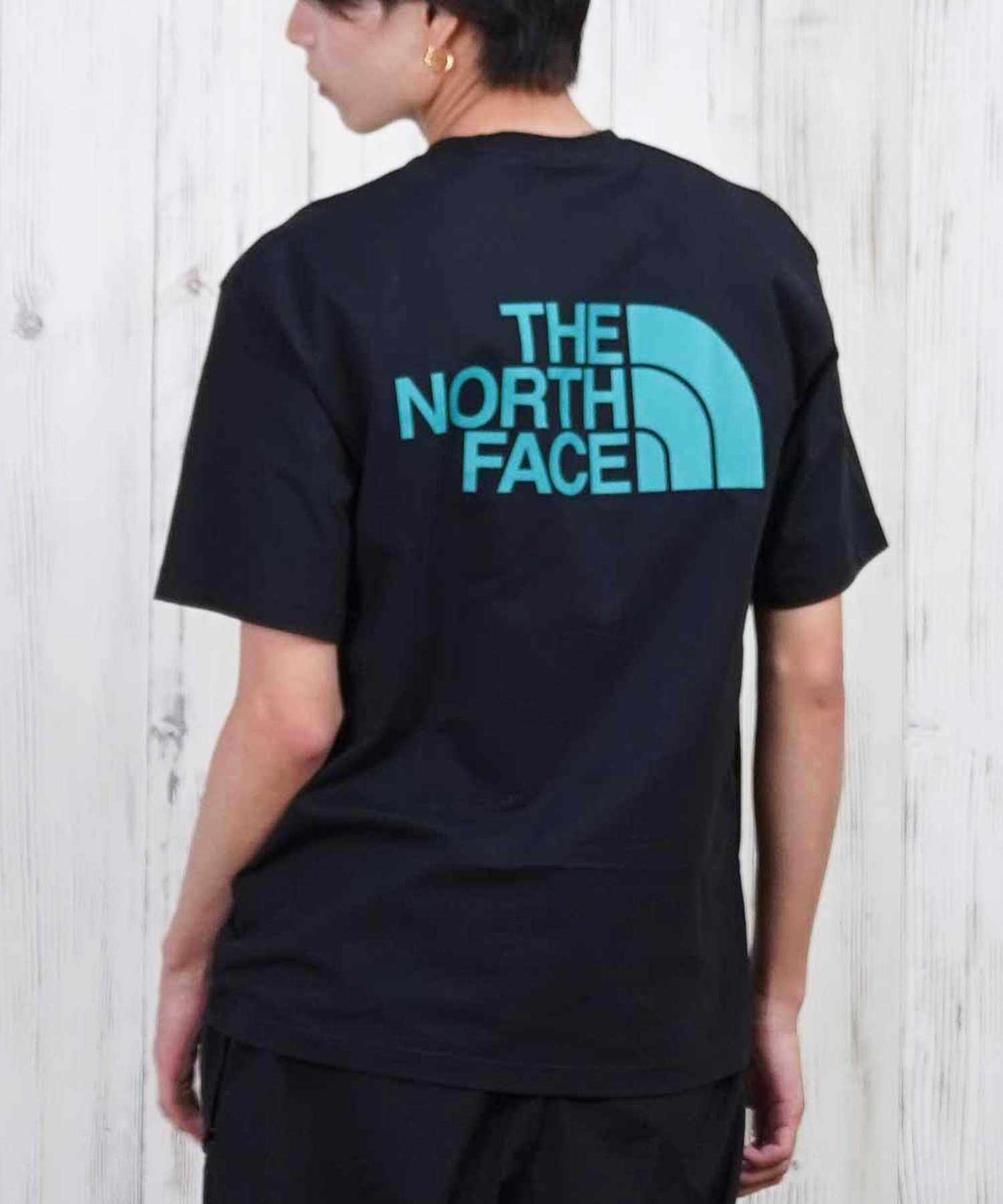 ザ ノースフェイス　Tシャツ 半袖 メンズ カラード ビッグ ロゴ　ブラック THE NORTH FACE - M 新品 海外限定 ノースフェイス ツートン バイ