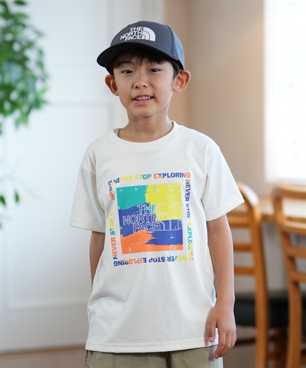 THE NORTH FACE ザ・ノース・フェイス Tシャツ キッズ 半袖 吸汗速乾 UVカット ショートスリーブゲットモテッドグラフィックティー NTJ32575
