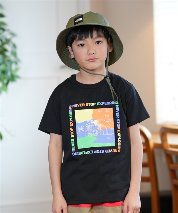 THE NORTH FACE ザ・ノース・フェイス Tシャツ キッズ 半袖 吸汗速乾 UVカット ショートスリーブゲットモテッドグラフィックティー NTJ32575
