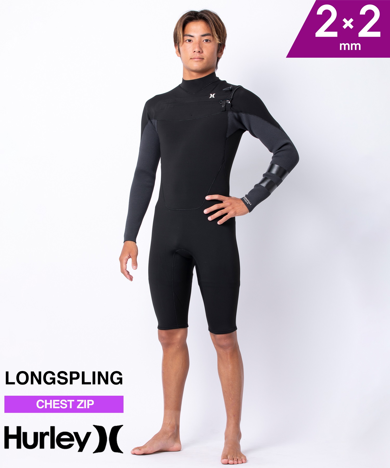 HURLEY ハーレー アドバンテージプラス MZLSAD25 ウェットスーツ ロンスプ メンズ(BLACK-M)