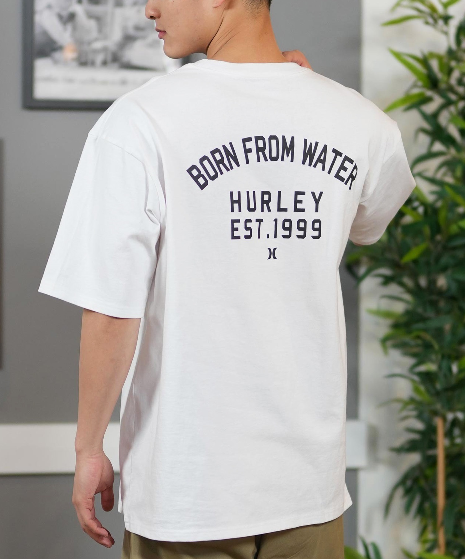 Hurley ハーレー 半袖 Tシャツ メンズ バックプリント オーバーサイズ COLLEGE OVRSZD SS TEE MCSS251055(WHT-S)