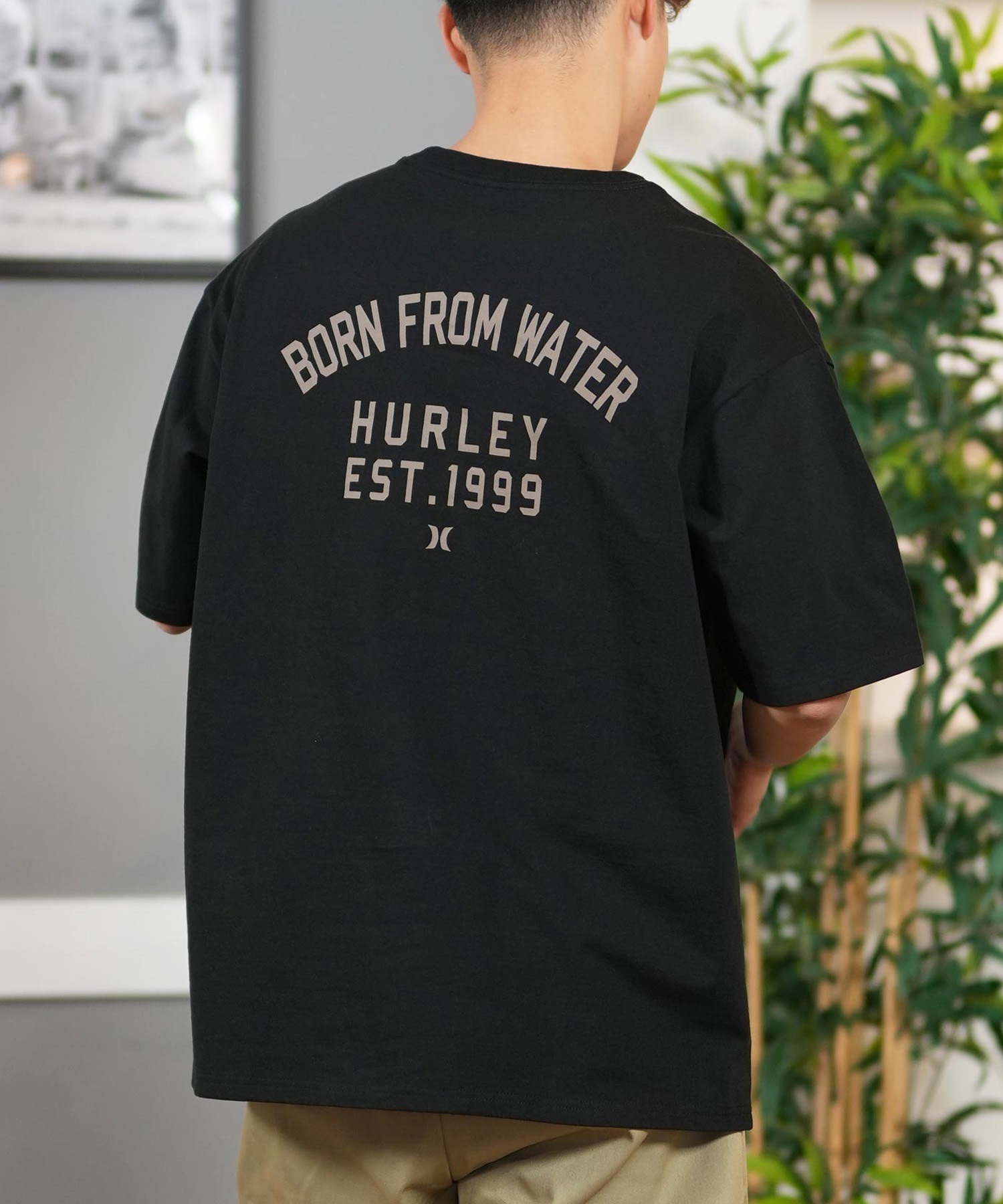 Hurley ハーレー 半袖 Tシャツ メンズ バックプリント オーバーサイズ COLLEGE OVRSZD SS TEE MCSS251055(BLK-S)