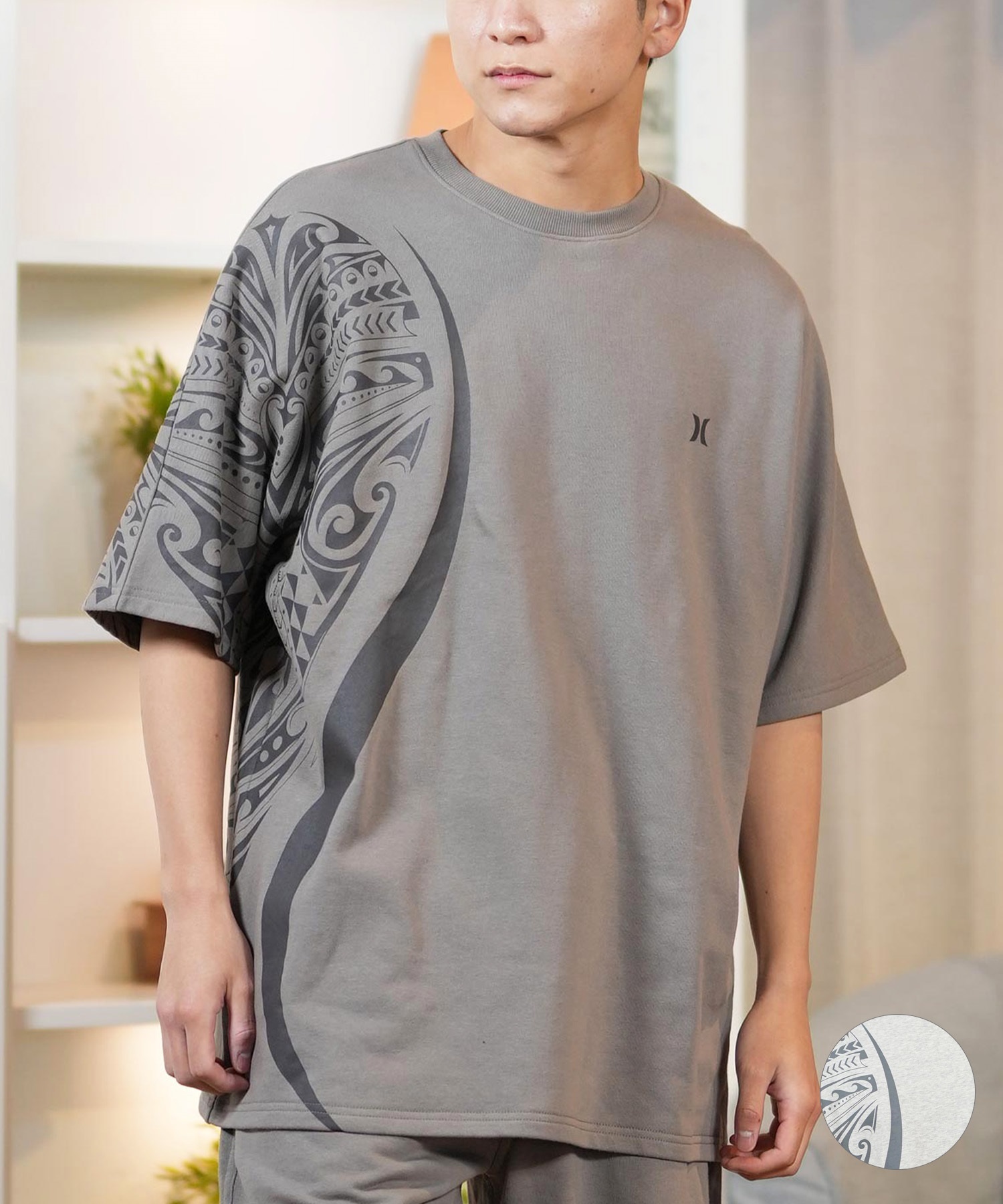 Hurley ハーレー 半袖 Tシャツ メンズ トライバル柄 オーバー
