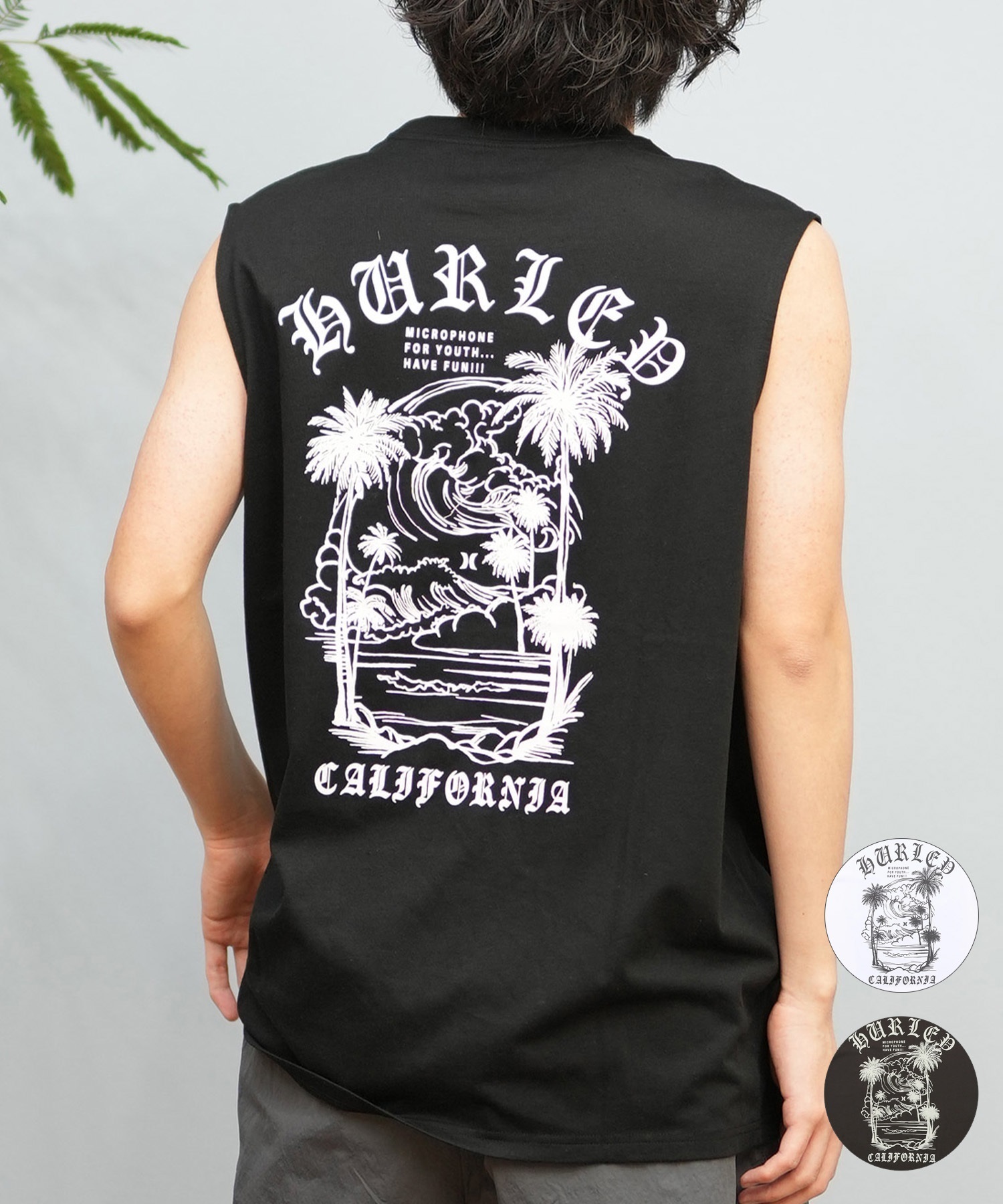 Hurley ハーレー タンクトップ メンズ バックプリント ノースリーブ 袖