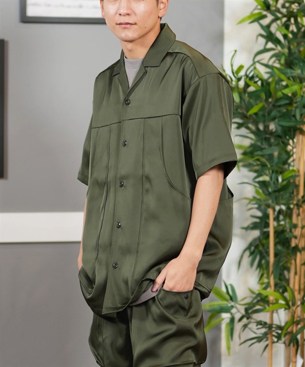 Hurley ハーレー 半袖 シャツ メンズ サテン オーバーサイズ セットアップ対応 SATIN WVN  OVRSZD SHIRTS MCWV251037
