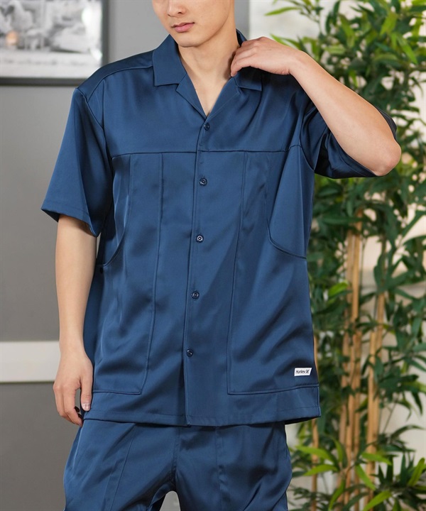 Hurley ハーレー 半袖 シャツ メンズ サテン オーバーサイズ セットアップ対応 SATIN WVN  OVRSZD SHIRTS MCWV251037