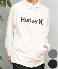 Hurley ハーレー 水着 ラッシュガード ジップアップ パーカー メンズ UVカット ロゴ シンプル MSRG251010(BLK-S)