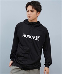 Hurley ハーレー 水着 ラッシュガード ジップアップ パーカー メンズ UVカット ロゴ シンプル MSRG251010(BLK-S)