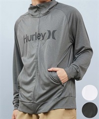 Hurley ハーレー 水着 ラッシュガード 長袖 Tシャツ ロンT メンズ UVカット ロゴ ジップアップ MSRG251012(CGHT-S)