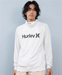 Hurley ハーレー 水着 ラッシュガード 長袖 Tシャツ ロンT メンズ UVカット ロゴ ジップアップ MSRG251012(WHT-S)